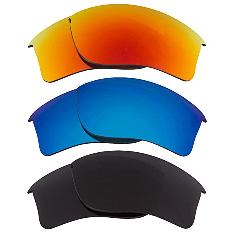 Best SEEK Replacement Lenses Oakley FLAK JACKET XLJ - Black Red Blue