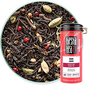 Tiesta Tea - Chai Love, Loose Leaf Spiced Chai Black Tea, High Caffeine, Hot & Iced Tea, 4 oz Tin - 50 Cups, Natural Flavored, No Sugar Added, Chai Tea Loose Leaf