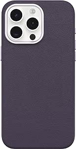 OtterBox iPhone 15 Pro Max Symmetry Cactus Leather for MagSafe - Plum Luxe (Purple), Sustainable, Snaps to MagSafe, Ultra-Sleek, Raised Edges Protect Camera & Screen