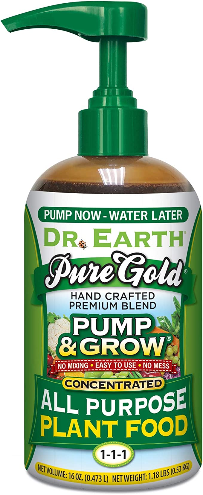 Dr.Earth Pure Gold Pump & Grow All Purpose 1-1-1 16oz