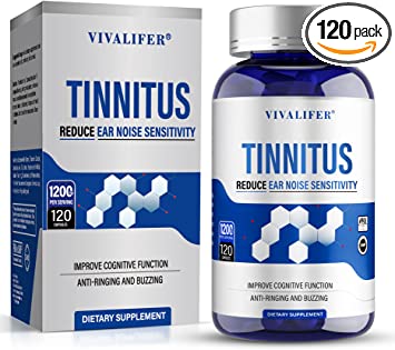 VIVALIFER Tinnitus Relief for Ringing Ears Supplements, 120 Capsules 2 Month Supply