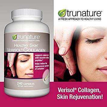 trunature Healthy Skin Verisol Collagen 240 Capsules, Collagen Peptides 2500 mg