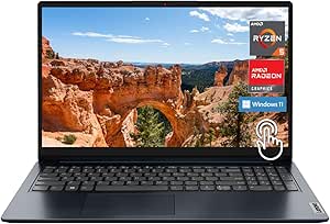 Lenovo Ideapad 1 Laptop, 15.6" FHD (1920x1080) IPS 300nits Anti-Glare Display, Touch, Ryzen 5 7520U, 8GB RAM, 512GB Storage, AMD Radeon Graphics, HDMI, Windows 11, HDMI, Abyss Blue