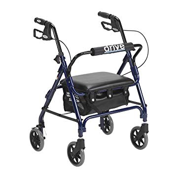 Drive Medical Junior Rollator with Padded Seat, Blue