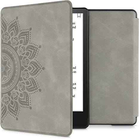 kwmobile Carcasa Compatible con Amazon Kindle Paperwhite (11. Gen - 2021) - Funda para e-Reader de Piel sintética - Gris