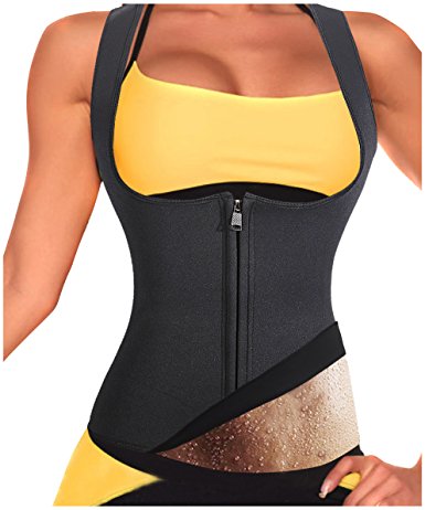 Rolewpy Women Sweat Neoprene Waist Trainer Hot Slimming Sauna Vest Tummy Control Body Shaper For Weight Loss