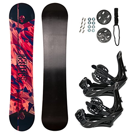 STAUBER Summit Snowboard & Binding Package - Best All Terrain, Twin Directional, Hybrid Profile Snowboard - Fully Adjustable Bindings - Package For Kids, Women, & Men - Designed For All Riding Levels