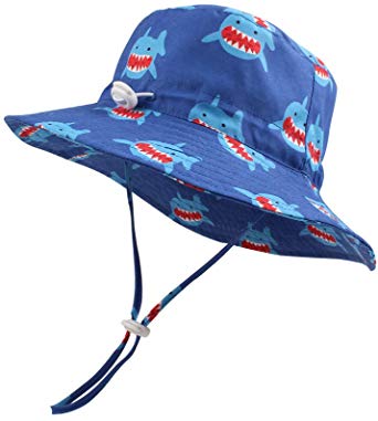 BAVST Baby Sun Hat Boys Bucket Hat Toddler Floppy Hat UPF 50  Wide Brim Chin Strap Summer Play Cap for 6M-6T