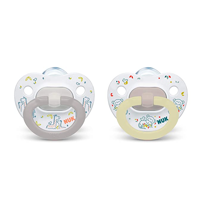 NUK Orthodontic Pacifiers, Girl, 0-6 Months, 2-Pack