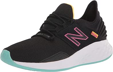 New Balance Women's Fresh Foam Roav V1 Running Shoe, Black/Green/White, 5