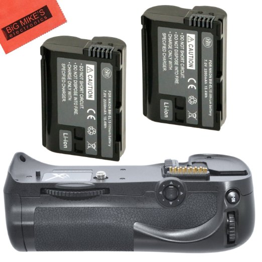 Battery Grip Kit for Nikon D600 D610 Digital SLR Camera Includes Qty 2 Replacement EN-EL15 Batteries   Vertical Battery Grip   LCD Screen Protectors   Micro Fiber Cleaning Cloth
