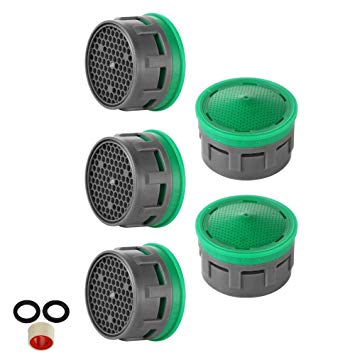 JQK Faucet Aerator, 1.5 GPM Flow Retrictor Insert Faucet Aerators Replacement Parts Bathroom 5 Pack, FAN15-P5