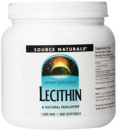 Source Naturals Lecithin 1200mg, A Natural Emulsifier, 500 Softgels