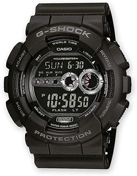 Casio Unisex Watch in Black Resin with LCD Display and Auto LED Light - Shock and Water Resistant