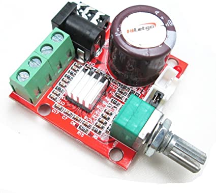 HiLetgo PAM8610 Mini Stereo AMP Audio Amplify Board Digital Portable Ampli Module 10W 10W Dual Channel Amplifier Class-D 12V DC