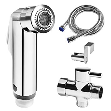 Bidet Sprayer, Kasliny Handheld Cloth Diaper Sprayer Kit for Toilet with Dual Spray Models for Personal Hygiene & Cleaning Care (Silver 1)