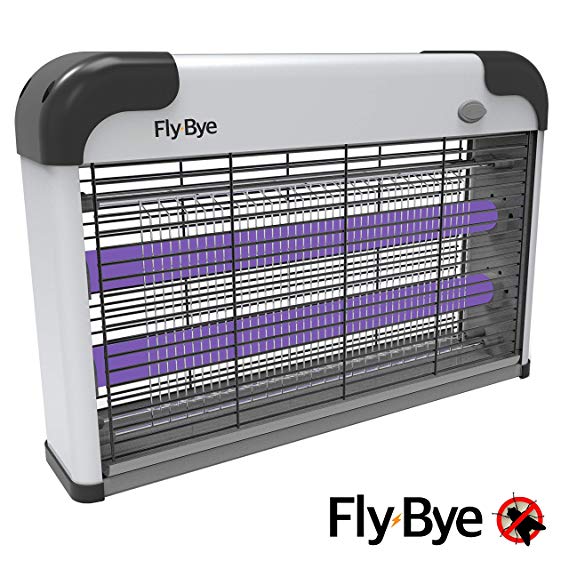 Fly-Bye - Insect Killer 20W UV Light - Attract and Zap Flying Insects - The Power of a Commercial Zapper Made For The Home - 2800v Killing Mesh Grid, with Detachable Hanging Chain - [New For 2019]
