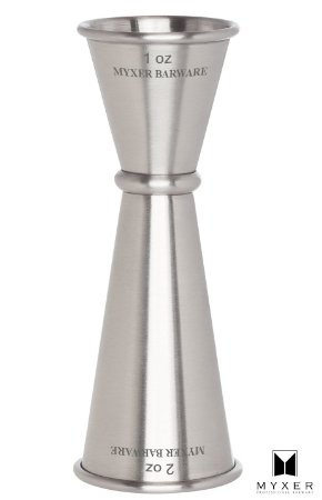 MYXER Double Cocktail Jigger, 1 & 2 Oz - Accurate Measure for Cocktail Recipes - Stainless Steel