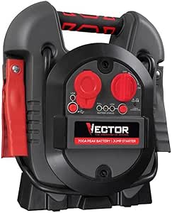 VECTOR J312V Jump Starter, 700 Peak Amp, USB Charging Port, Rechargeable Battery