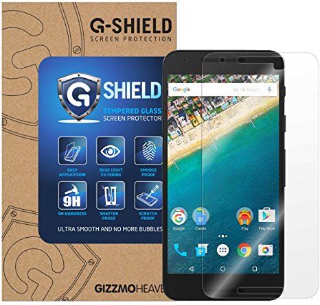GizzmoHeaven LG Google Nexus 5X G-Shield Tempered Glass Screen Protector Anti Scratch Ultra Clear 9H Hardness 0.33mm