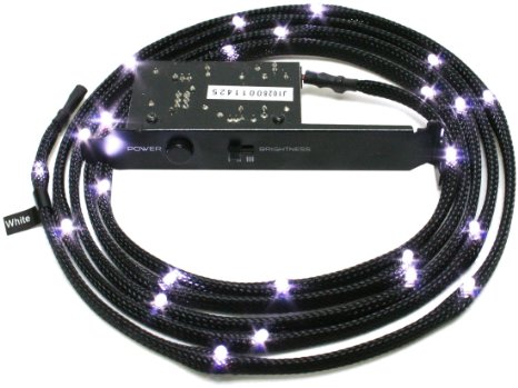 NZXT CB-LED20-WT 2-Metres Light Sensitivity Sleeved LED Kit (White)