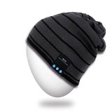 Bluetooth Beanie HatRotibox Winter Outdoor Sport Premium Knit Cap with Wireless Stereo Headphone Headset Earphone Speaker Mic Hands Free for Iphone Samsung Android Cell PhonesChristmas Gifts - Black