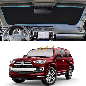 JDMCAR Windshield Sun Shade Compatible with Toyota 4Runner Accessories 2010-2024, Foldable Front Sun Visor, 4-Runner SR5,SR5 Premium,TRD Off-Road,TRD Off-Road Premium,TRD Pro,Trail,and Limited