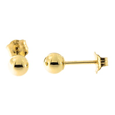 14k Yellow, White or Rose Gold Ball Stud Earrings