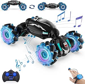 Gesture RC Car Hand Controlled RC Car Toys for Boys Girls 6-12, 2.4GHz 360° Rotation 4WD Gesture Sensing RC Stunt Car with Light & Music, Birthday Gifts for Kids