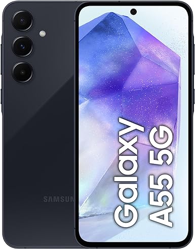 Samsung Galaxy A55 5G, Factory Unlocked Android Smartphone, 128GB, 8GB RAM, 2 day battery life, 50MP Camera, Awesome Navy, 3 Year Manufacturer Extended Warranty (UK Version)