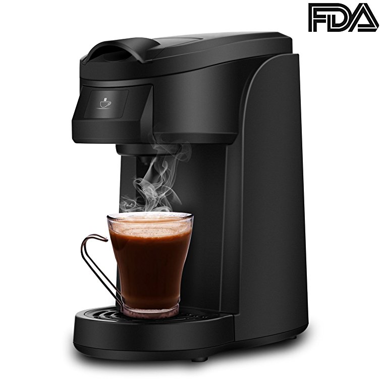 Single Serve Coffee Maker, LDesign One Touch Operation Coffee Machine for Most single cup pods, Quick Brew Technology Travel One Cup Coffee Brewer (black)