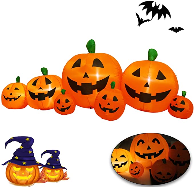 BestFire Halloween Inflatable Ghost Cute Pumpkin Yard Halloween Yard Garden