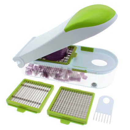 Freshware KT-402GT 3-in-1 Onion Chopper, Vegetable Slicer, Fruit and Cheese Cutter (Light Green)