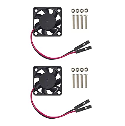 Raspberry Pi Fan, 2Pcs Raspberry Pi Cooling Fan Brushless CPU Cooling Fan Heatsink Cooler Radiator Connector Separating One-to-Two Interface 3.3V 5V for Raspberry Pi4 Pi3 B , Pi 3, Pi 2, Pi 1 B