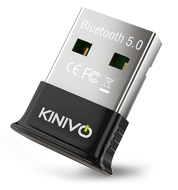 Kinivo USB Bluetooth Adapter for PC BTD500 (BT 5.0, Wireless Dongle Receiver for Windows 11/10/8.1/8/7, Raspberry Pi, Linux) - Compatible with Laptops, Headsets, Speaker, Mouse, Keyboard, Printers
