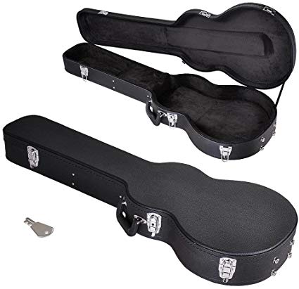 AW Electric Guitar Hard Case for LP Les Paul Style Electric Guitar Wooden Hard Shell Lockable Black