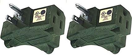 3 Way Outlet Wall Plug Adapter (T Shaped Wall Tap) 3 Prong (2 Pack)