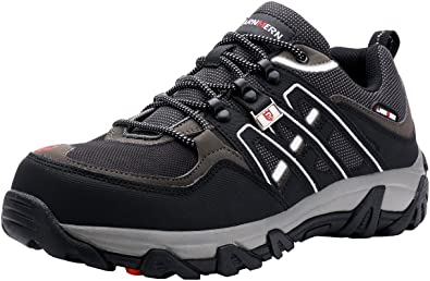 LARNMERN Steel Toe Shoes Men, Safety Work Reflective Strip Puncture Proof Footwear Industrial & Construction Shoe