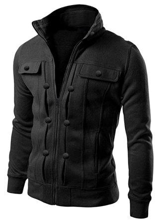 Azbro Men's Highneck Zip Up Casual Jacket & Outcoat