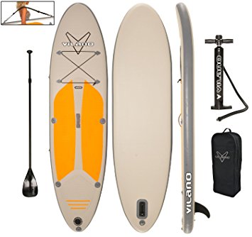 Vilano Navigator 10' (6" Thick) Inflatable SUP Stand Up Paddle Board Package