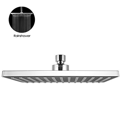 LORDEAR T14707 Stylish Design 85-inch Square Ajustable shower head with rainfall Full-Body coverage ABS Material with Chrome Plated Finish TPE Nozzle Easy to clean and installation