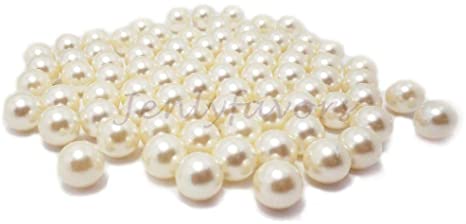 16mm NO Hole Loose Big Pearl Beads Table Decor Vase Filler Ivory 200 PCS (1 Lbs)