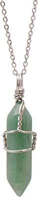Paialco Hand Wired Natural or Created Crystal Point Healing Chakra Pendant Necklace