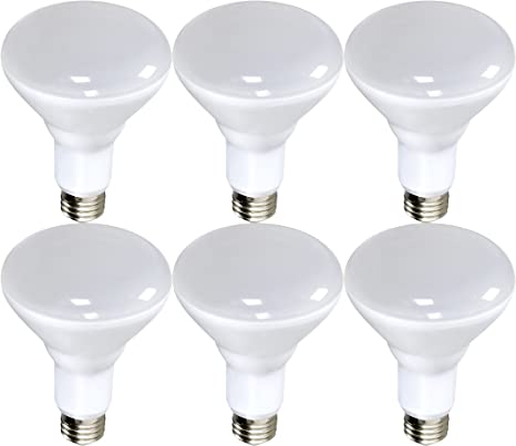 Satco S29628 10 watt; LED BR30; 2700K; 100' Beam Spread; Medium Base; 120 Volts; Dimmable 6-Pack