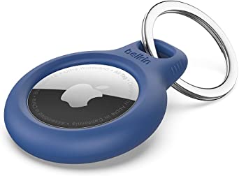 AirTag Case with Key Ring, Secure Holder Protective Cover for Air Tag with Scratch Resistance Accessory - blue