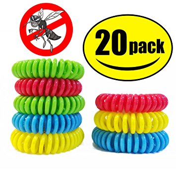 STURME 20 Pack Natural Mosquito Repellent Bracelets, Waterproof, Bug Insect Protection up to 300 Hours, No Deet, Pest Control for Kids Adults