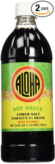 Aloha Shoyu - Lower Salt, 24-Ounce Bottle (Pack of 2)