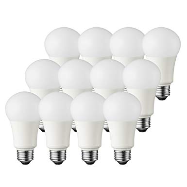 TCP 60 Watt LED A19, 12 Pack, Soft White (2700K), Energy Star Rated Dimmable Light Bulbs