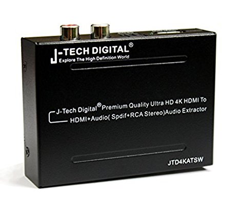 J-Tech Digital Premium Quality HDMI To HDMI   Audio (Spdif   RCA Stereo) Audio Extractor Converter support ULTRA HD 4K (Support Apple TV 4 Gen)