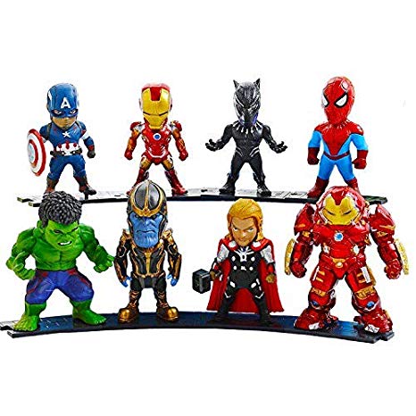 Boenxin Marvel Avengers Titan Hero Series Exclusive-Iron Man、Hulk、Thor、Spider-Man、Captain America、Hulkbuster、Thanos、Black Panther 8 Figure Set/Car Decoration